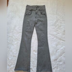 Veronica Beard Flared Jeans Size 39 ×33" Gray Extra High Rise